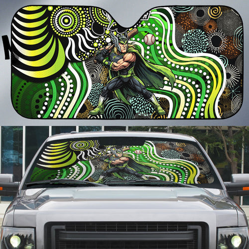 Sydney Thunder Auto Sun Shade Indigenous Dot Art Superhero Batter Tribal Pattern