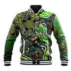 Sydney Thunder Baseball Jacket Indigenous Dot Art Superhero Batter Tribal Pattern