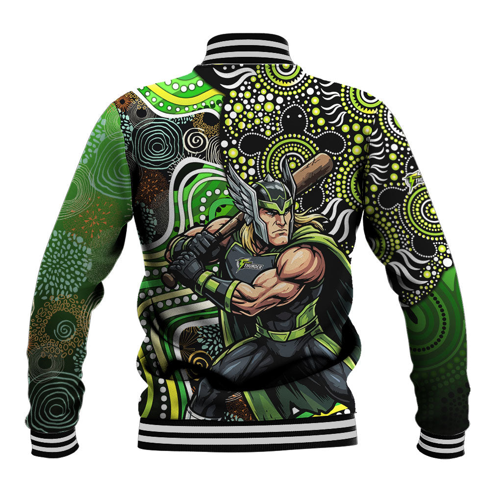Sydney Thunder Baseball Jacket Indigenous Dot Art Superhero Batter Tribal Pattern