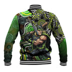 Sydney Thunder Baseball Jacket Indigenous Dot Art Superhero Batter Tribal Pattern