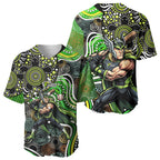 Sydney Thunder Baseball Jersey Indigenous Dot Art Superhero Batter Tribal Pattern