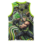Sydney Thunder Basketball Jersey Indigenous Dot Art Superhero Batter Tribal Pattern