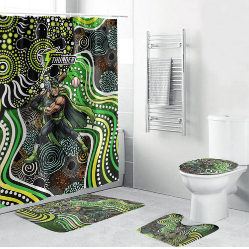 Sydney Thunder Bathroom Set Indigenous Dot Art Superhero Batter Tribal Pattern