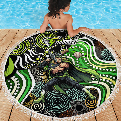 Sydney Thunder Beach Blanket Indigenous Dot Art Superhero Batter Tribal Pattern
