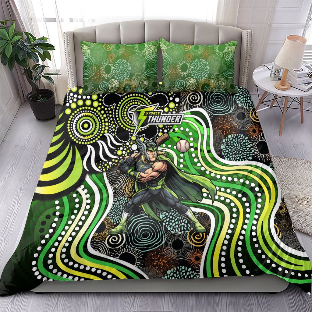 Sydney Thunder Bedding Set Indigenous Dot Art Superhero Batter Tribal Pattern