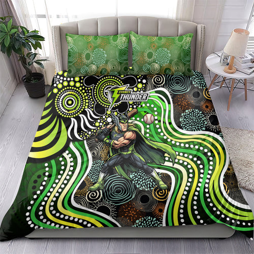 Sydney Thunder Bedding Set Indigenous Dot Art Superhero Batter Tribal Pattern