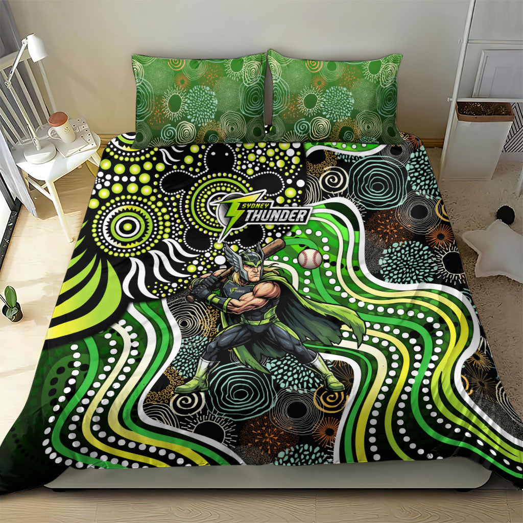 Sydney Thunder Bedding Set Indigenous Dot Art Superhero Batter Tribal Pattern