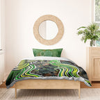 Sydney Thunder Bedding Set Indigenous Dot Art Superhero Batter Tribal Pattern