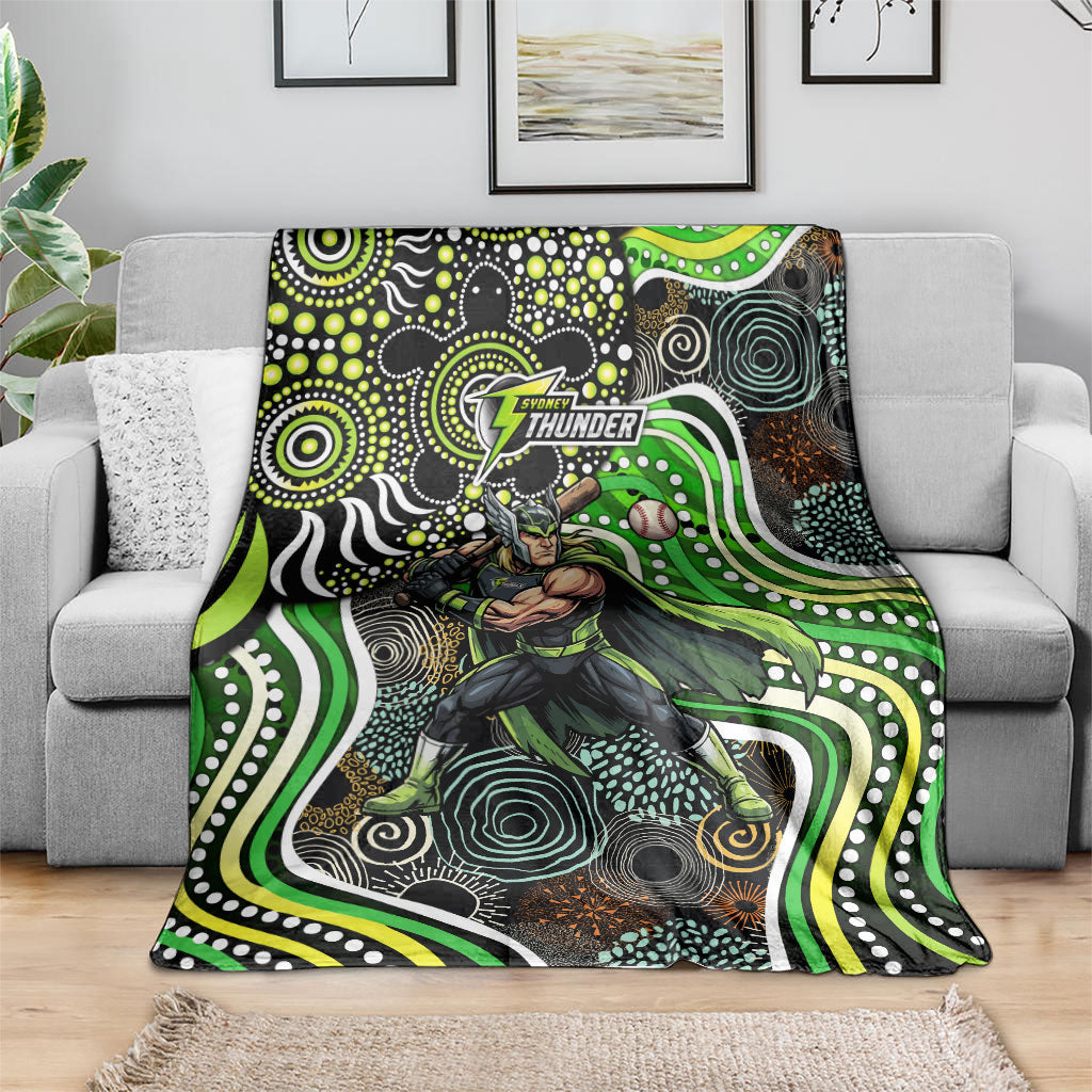 Sydney Thunder Blanket Indigenous Dot Art Superhero Batter Tribal Pattern