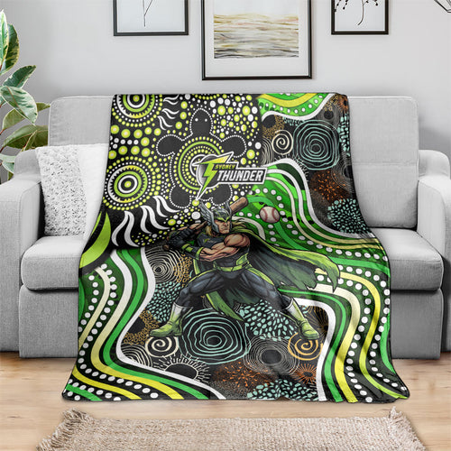 Sydney Thunder Blanket Indigenous Dot Art Superhero Batter Tribal Pattern