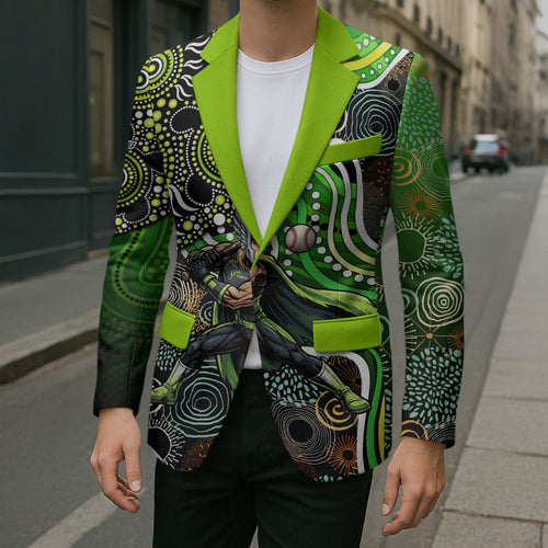 Sydney Thunder Blazer Indigenous Dot Art Superhero Batter Tribal Pattern