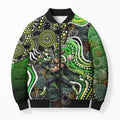 Sydney Thunder Bomber Puffer Jacket Indigenous Dot Art Superhero Batter Tribal Pattern
