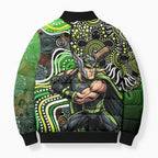 Sydney Thunder Bomber Puffer Jacket Indigenous Dot Art Superhero Batter Tribal Pattern
