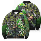 Sydney Thunder Bomber Puffer Jacket Indigenous Dot Art Superhero Batter Tribal Pattern