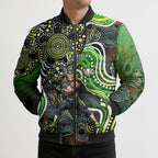 Sydney Thunder Bomber Puffer Jacket Indigenous Dot Art Superhero Batter Tribal Pattern