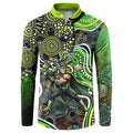 Sydney Thunder Button Sweatshirt Indigenous Dot Art Superhero Batter Tribal Pattern