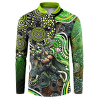 Sydney Thunder Button Sweatshirt Indigenous Dot Art Superhero Batter Tribal Pattern