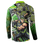 Sydney Thunder Button Sweatshirt Indigenous Dot Art Superhero Batter Tribal Pattern