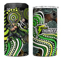 Sydney Thunder 4 in 1 Can Cooler Tumbler Indigenous Dot Art Superhero Batter Tribal Pattern