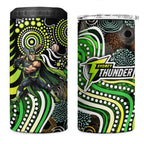 Sydney Thunder 4 in 1 Can Cooler Tumbler Indigenous Dot Art Superhero Batter Tribal Pattern