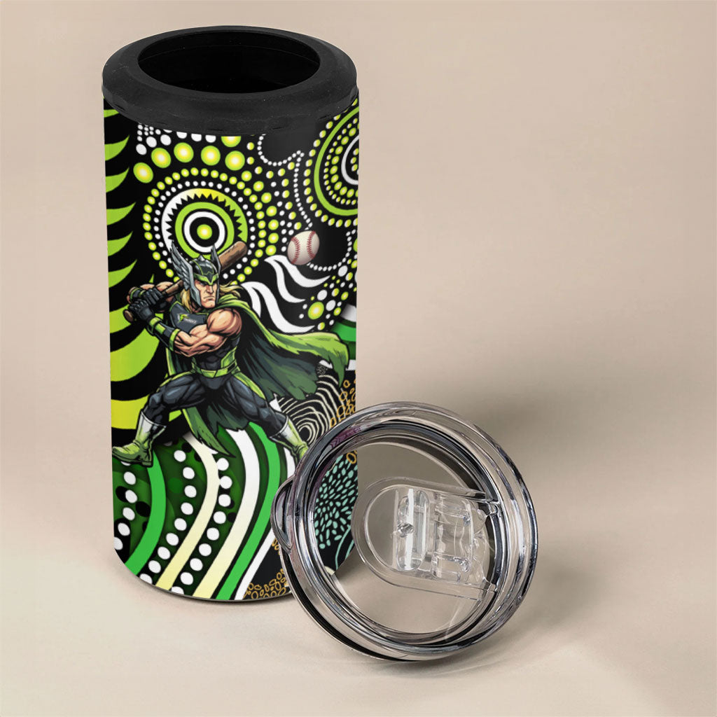 Sydney Thunder 4 in 1 Can Cooler Tumbler Indigenous Dot Art Superhero Batter Tribal Pattern