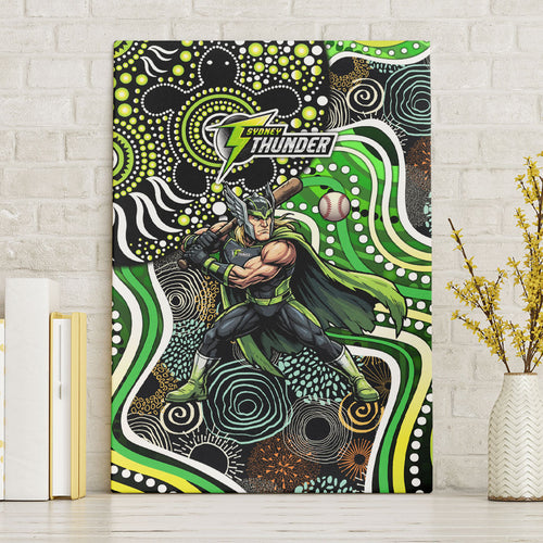 Sydney Thunder Canvas Wall Art Indigenous Dot Art Superhero Batter Tribal Pattern