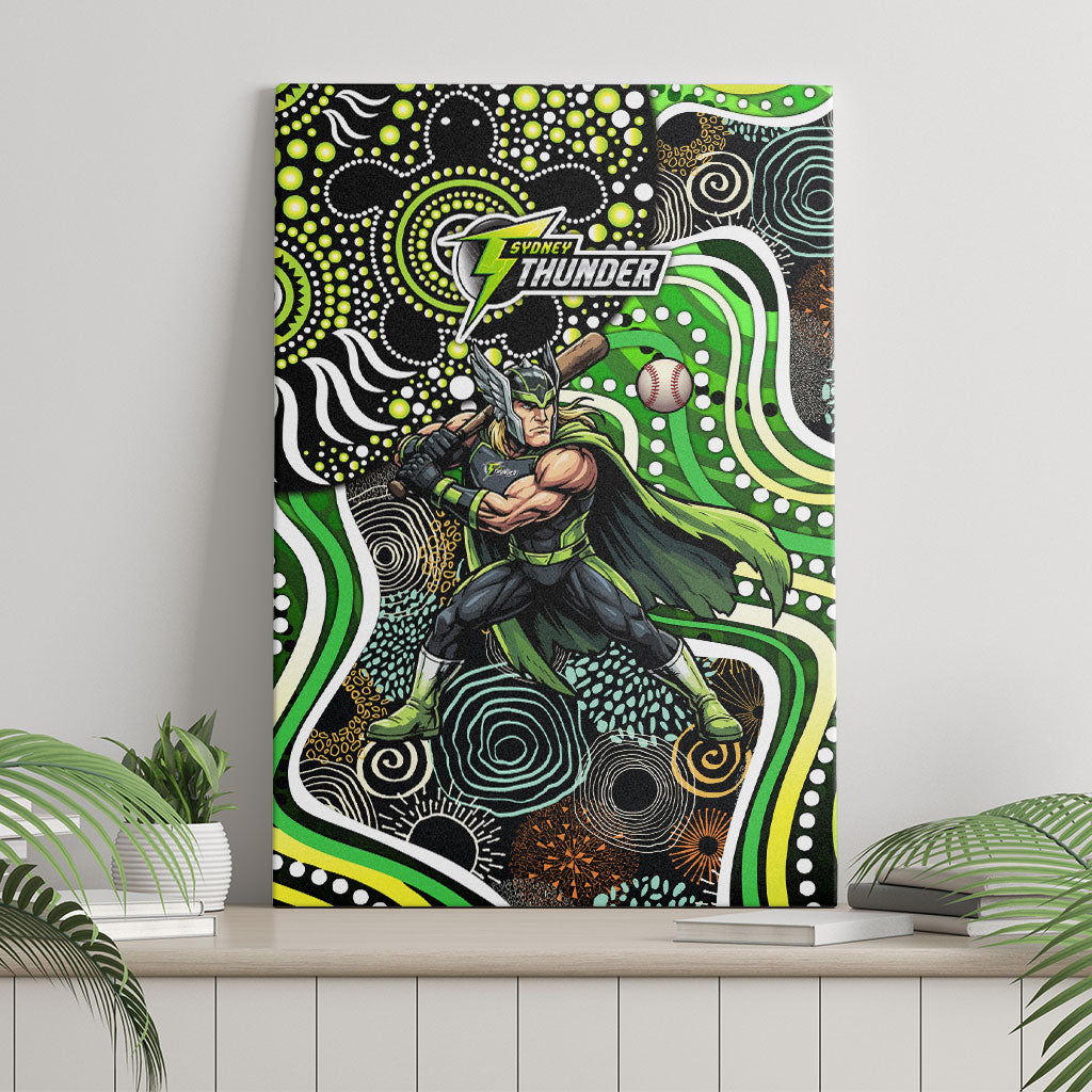 Sydney Thunder Canvas Wall Art Indigenous Dot Art Superhero Batter Tribal Pattern