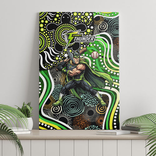 Sydney Thunder Canvas Wall Art Indigenous Dot Art Superhero Batter Tribal Pattern