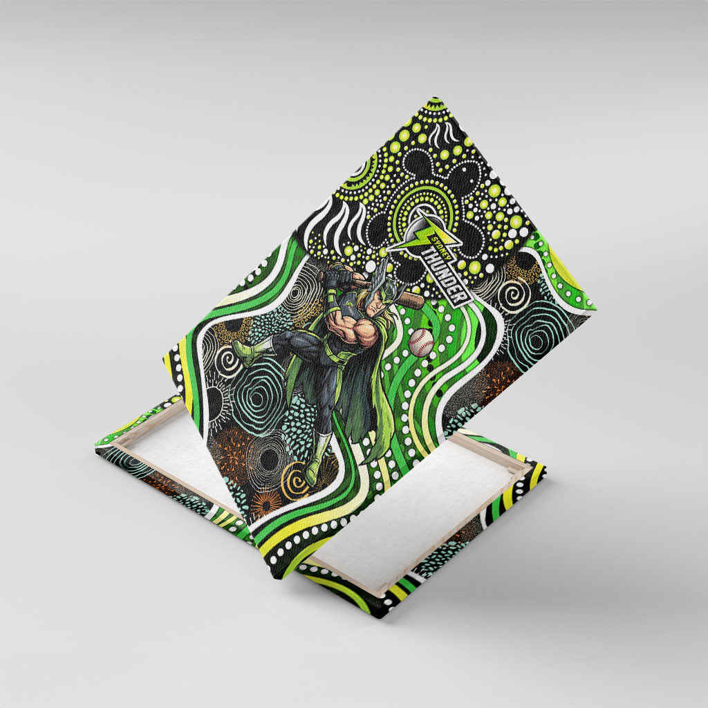Sydney Thunder Canvas Wall Art Indigenous Dot Art Superhero Batter Tribal Pattern