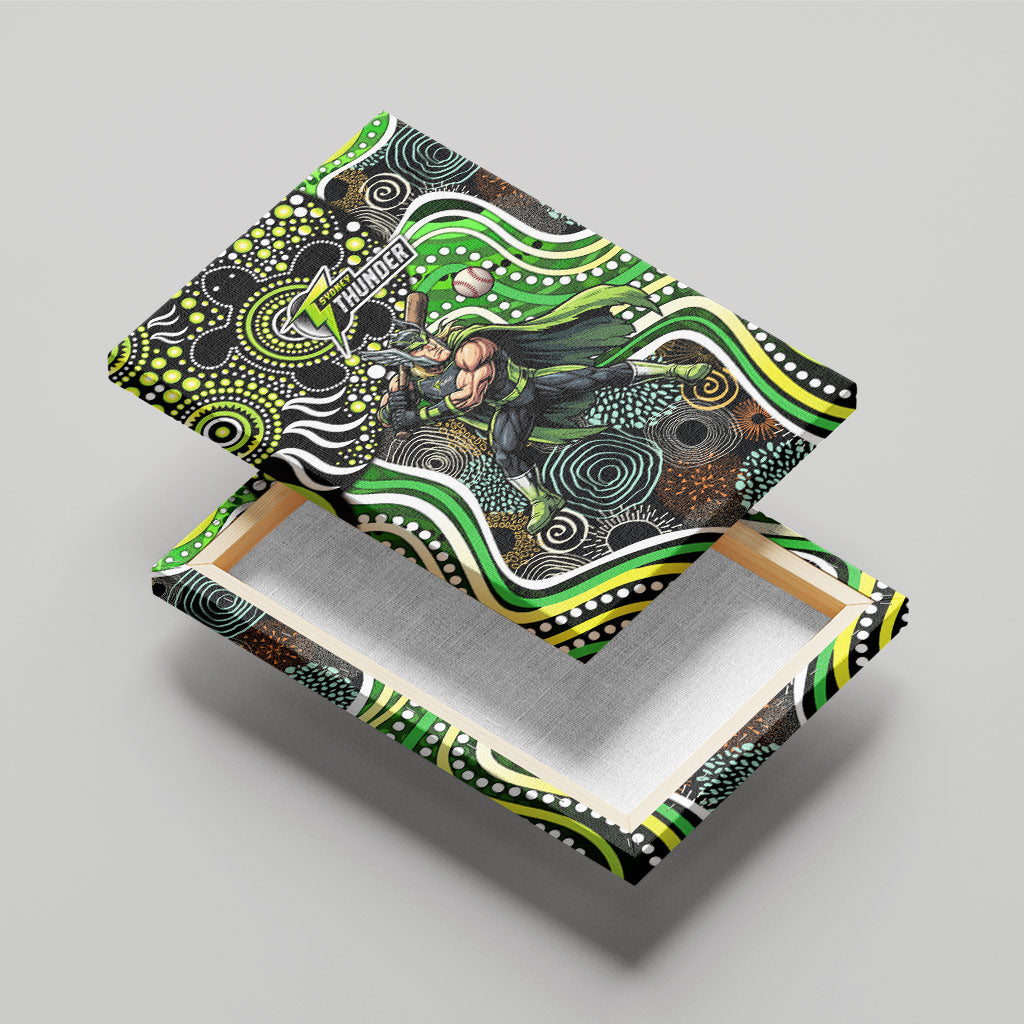 Sydney Thunder Canvas Wall Art Indigenous Dot Art Superhero Batter Tribal Pattern