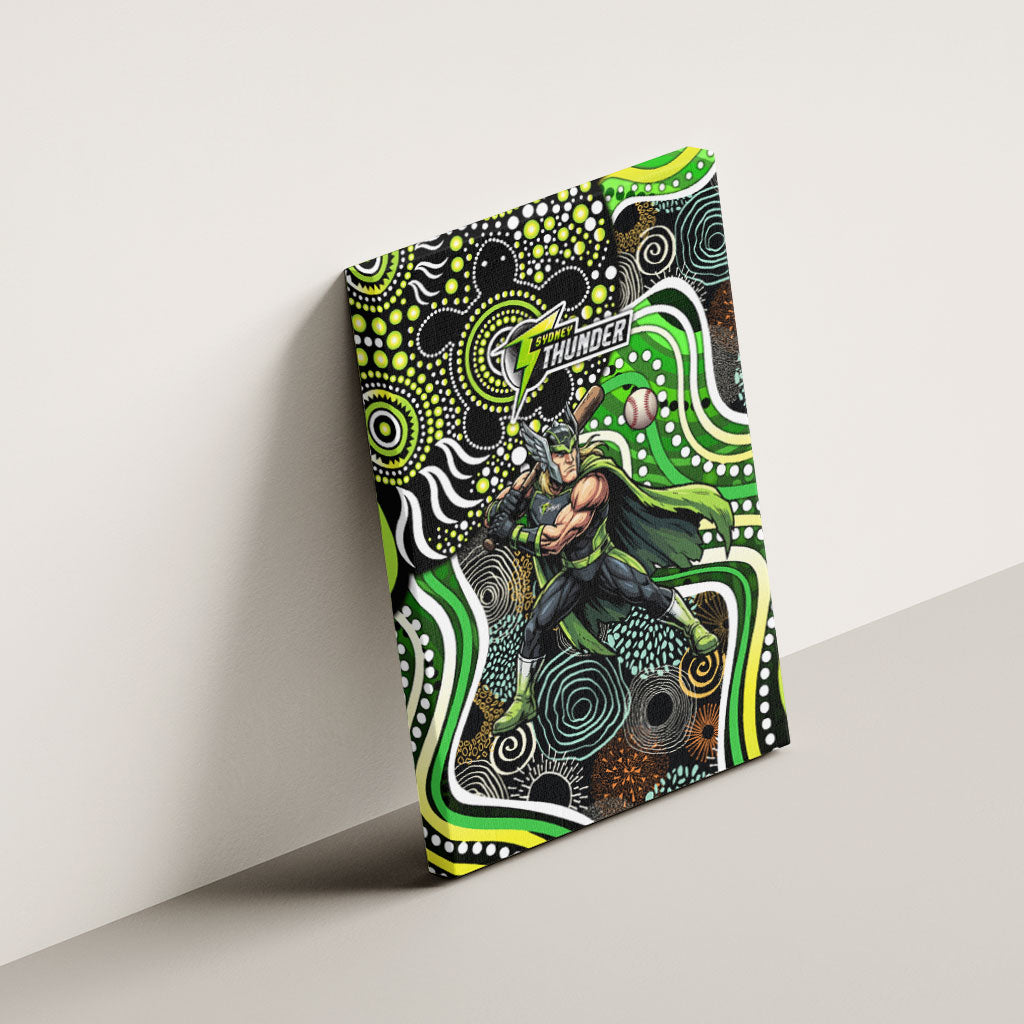Sydney Thunder Canvas Wall Art Indigenous Dot Art Superhero Batter Tribal Pattern