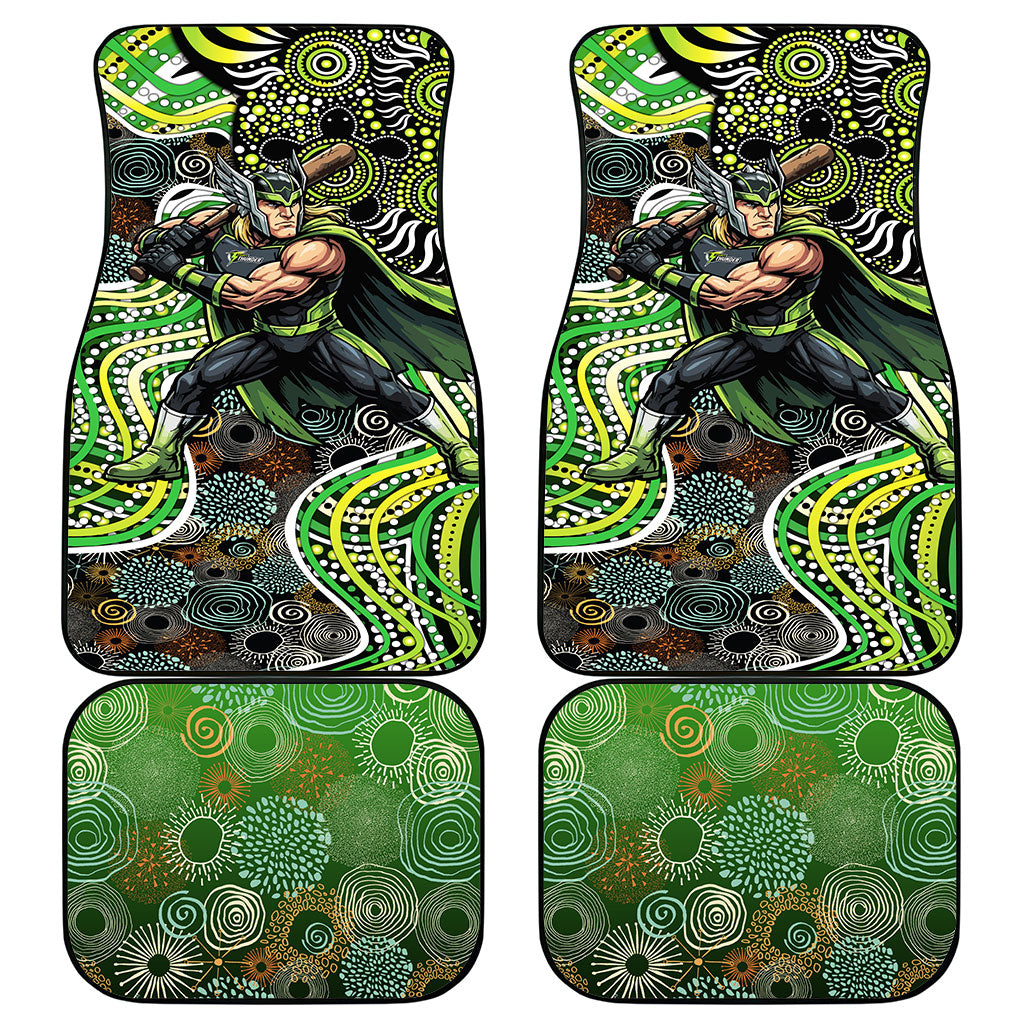 Sydney Thunder Car Mats Indigenous Dot Art Superhero Batter Tribal Pattern
