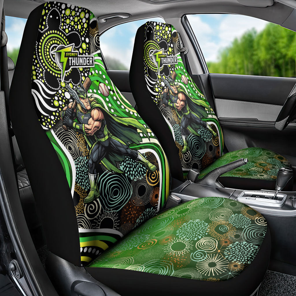 Sydney Thunder Car Seat Cover Indigenous Dot Art Superhero Batter Tribal Pattern
