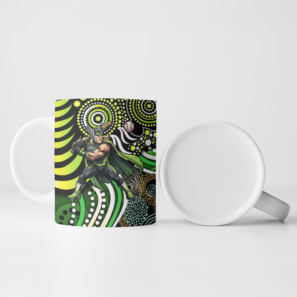 Sydney Thunder Ceramic Mug Indigenous Dot Art Superhero Batter Tribal Pattern