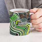 Sydney Thunder Ceramic Mug Indigenous Dot Art Superhero Batter Tribal Pattern