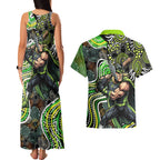 Sydney Thunder Couples Matching Tank Maxi Dress and Hawaiian Shirt Indigenous Dot Art Superhero Batter Tribal Pattern