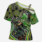 Sydney Thunder Cross Shoulder Shirt Indigenous Dot Art Superhero Batter Tribal Pattern