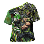 Sydney Thunder Cross Shoulder Shirt Indigenous Dot Art Superhero Batter Tribal Pattern