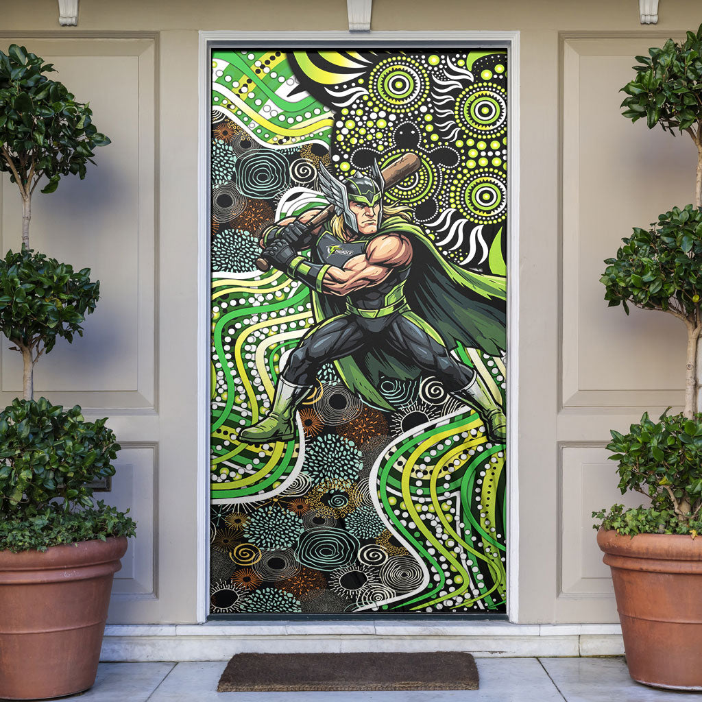 Sydney Thunder Door Cover Indigenous Dot Art Superhero Batter Tribal Pattern