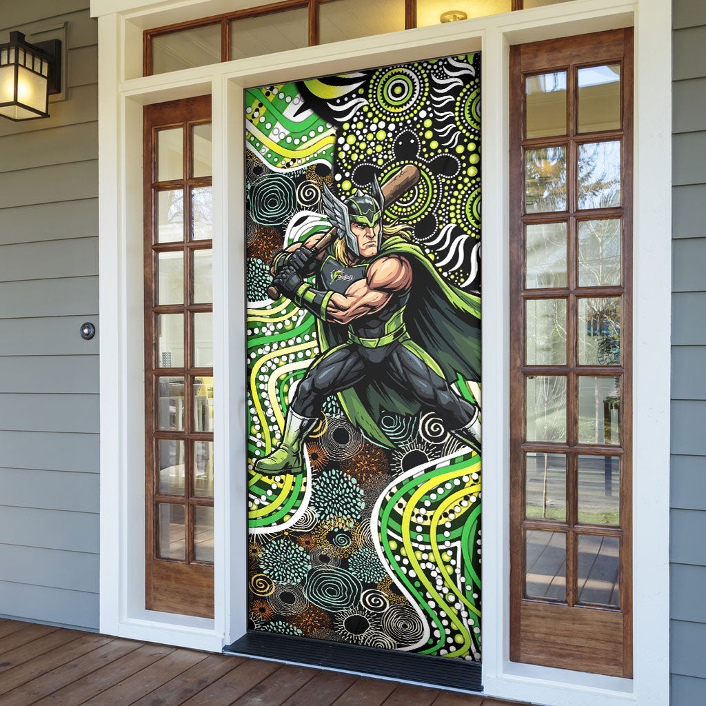 Sydney Thunder Door Cover Indigenous Dot Art Superhero Batter Tribal Pattern
