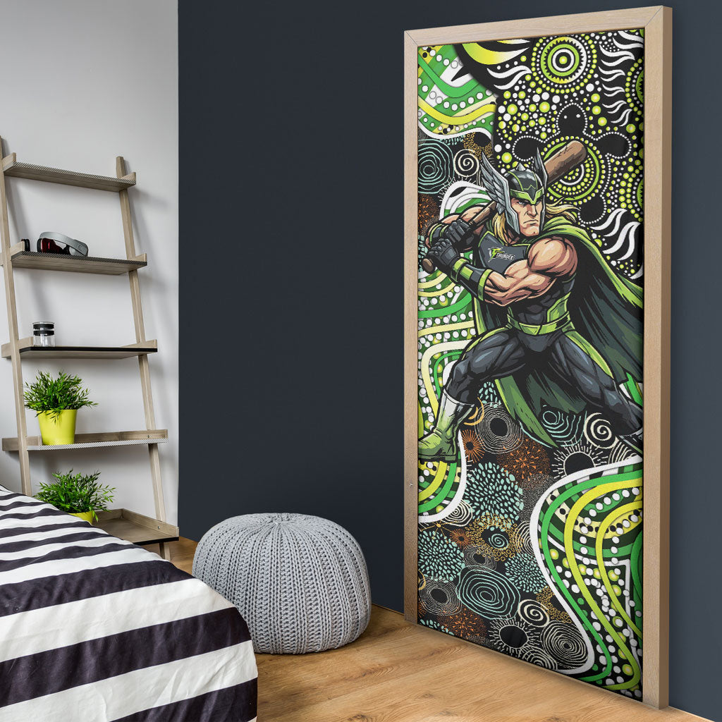Sydney Thunder Door Cover Indigenous Dot Art Superhero Batter Tribal Pattern