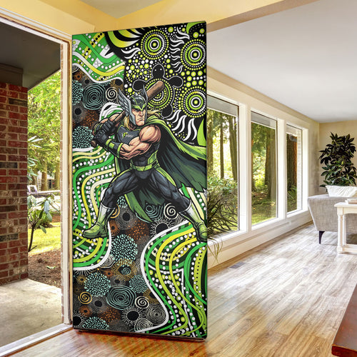 Sydney Thunder Door Cover Indigenous Dot Art Superhero Batter Tribal Pattern