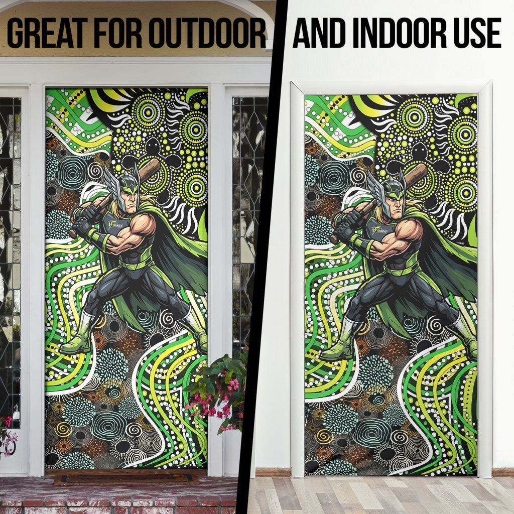 Sydney Thunder Door Cover Indigenous Dot Art Superhero Batter Tribal Pattern