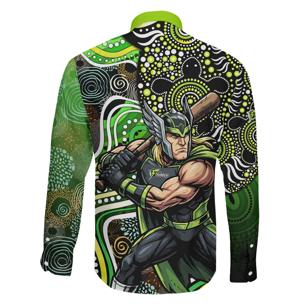 Sydney Thunder Family Matching Mermaid Dress and Hawaiian Shirt Indigenous Dot Art Superhero Batter Tribal Pattern