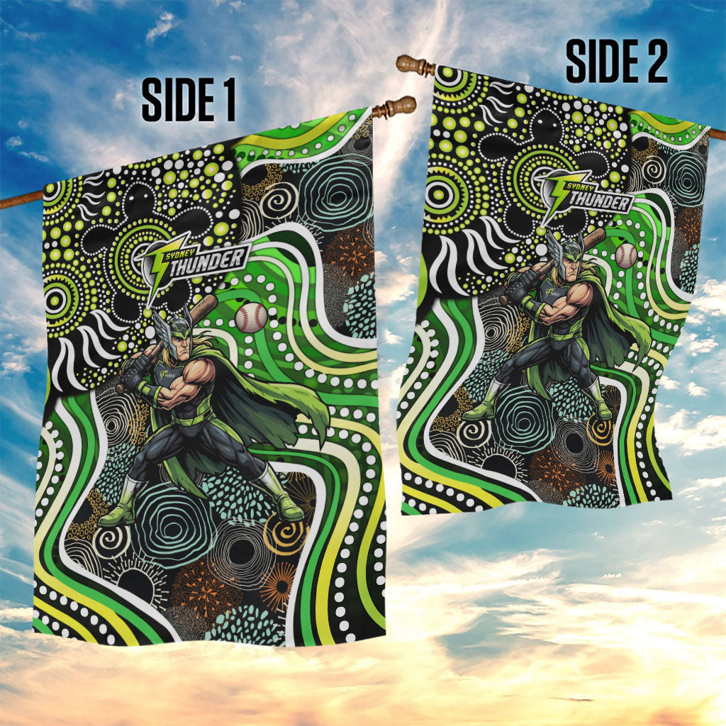 Sydney Thunder Garden Flag Indigenous Dot Art Superhero Batter Tribal Pattern