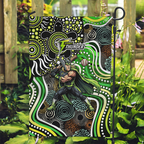 Sydney Thunder Garden Flag Indigenous Dot Art Superhero Batter Tribal Pattern