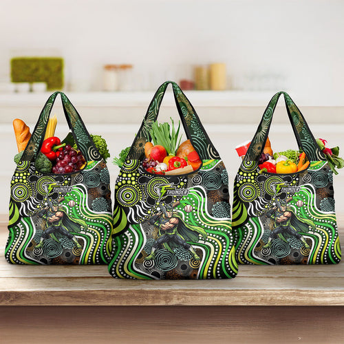 Sydney Thunder Grocery Bag Indigenous Dot Art Superhero Batter Tribal Pattern