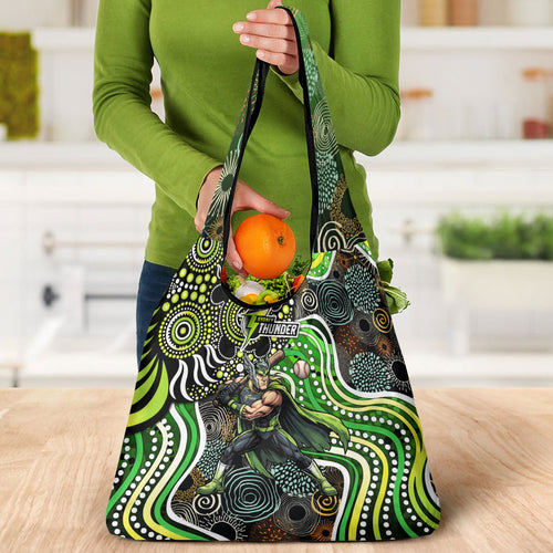Sydney Thunder Grocery Bag Indigenous Dot Art Superhero Batter Tribal Pattern