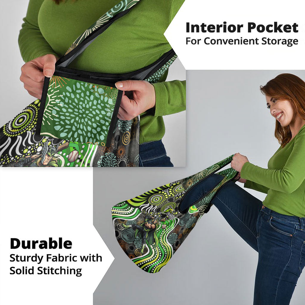 Sydney Thunder Grocery Bag Indigenous Dot Art Superhero Batter Tribal Pattern