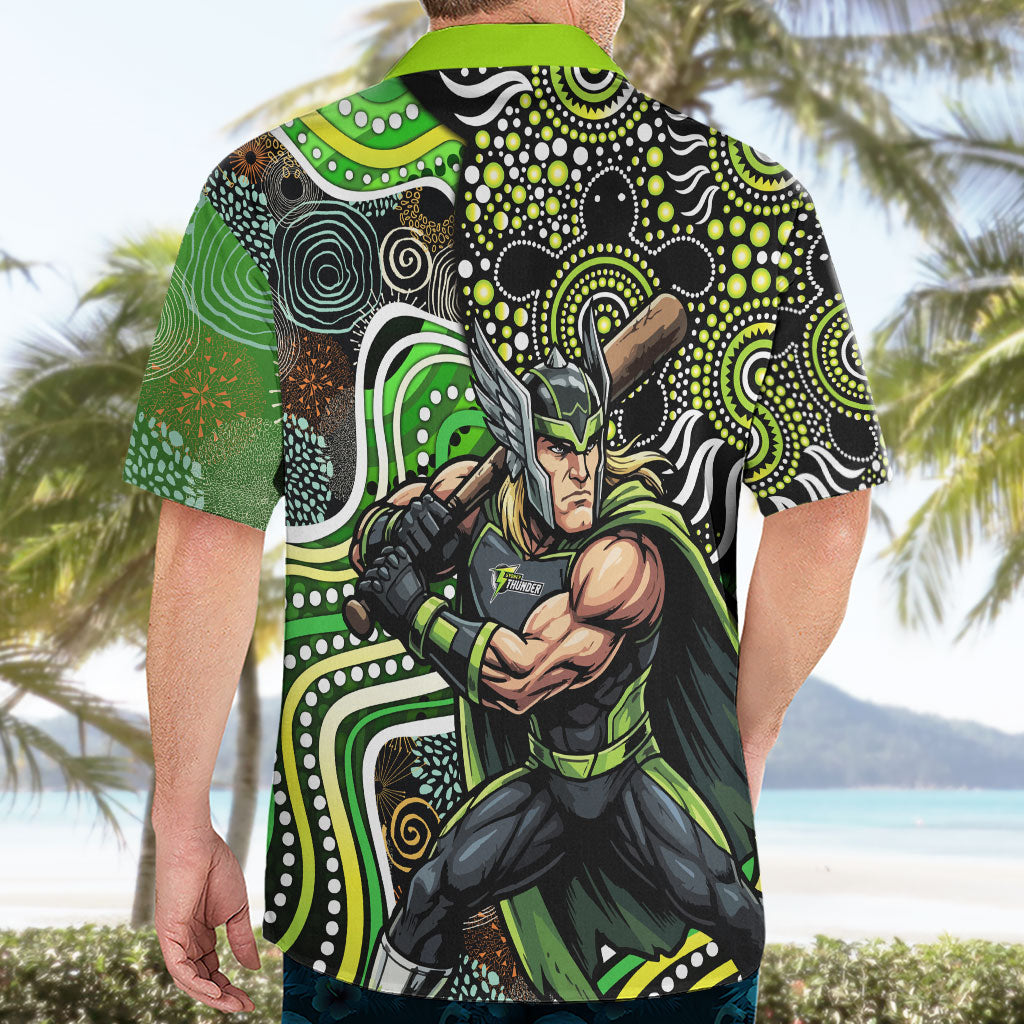 Sydney Thunder Hawaiian Shirt Indigenous Dot Art Superhero Batter Tribal Pattern